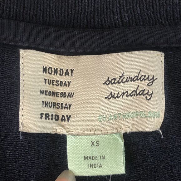 Anthropologie Saturday Sunday V-Neck Cable Knit Button Detail Sweater XS NWT - Picture 3 of 13